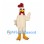 Rooster Mascot Costume in Cream with Red Comb and Yellow Feet