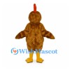 Rooster Mascot Costume in Brown with Red Comb and Yellow Legs