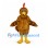 Rooster Mascot Costume in Brown with Red Comb and Yellow Legs