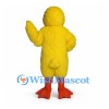 Duck Mascot Costume in Yellow with Orange Bill and Webbed Feet
