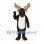 Moose Mascot Costume in Dark Brown with White Belly