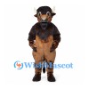 Buffalo Mascot Costume with Brown Body and Black Shaggy Mane