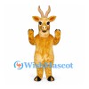 Deer Mascot Costume in Gold with Antlers and Black Hooves
