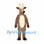 Deer Mascot Costume in Brown with Cream Belly and Long Antlers