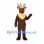 Reindeer Mascot Costume in Dark Brown with Cream Neck Ruff
