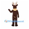 Reindeer Mascot Costume in Dark Brown with Cream Neck Ruff