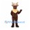 Reindeer Mascot Costume in Dark Brown with Cream Neck Ruff