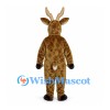 Reindeer Mascot Costume in Brown with Red Nose and White Belly