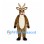 Reindeer Mascot Costume in Brown with Red Nose and White Belly