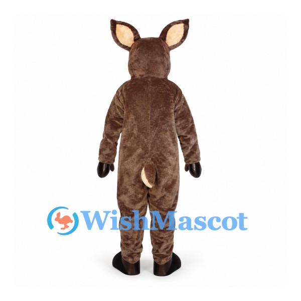 Deer Mascot Costume in Brown with Cream Belly and Large Ears