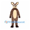 Deer Mascot Costume in Brown with Cream Belly and Large Ears