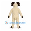 Ram Mascot Costume in Cream with Dark Brown Curled Horns