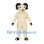 Ram Mascot Costume in Cream with Dark Brown Curled Horns