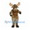 Moose Mascot Costume in Brown with Large Tan Antlers
