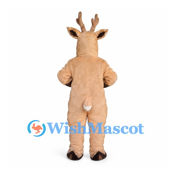 Deer Mascot Costume in Tan with Branching Antlers
