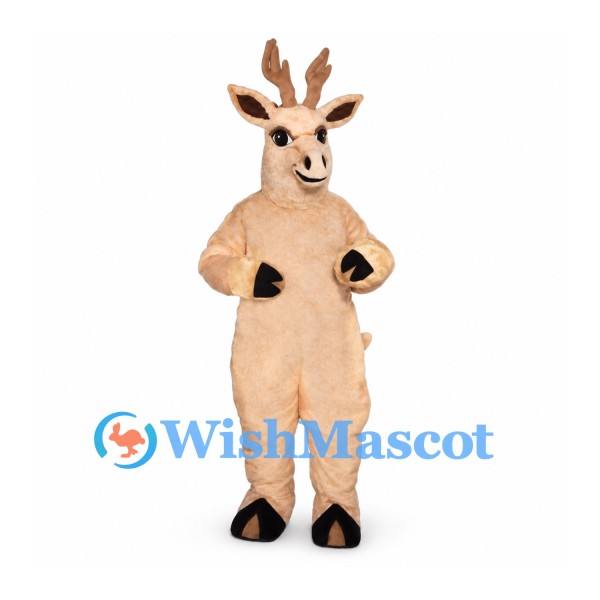 Deer Mascot Costume in Tan with Branching Antlers