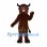 Bull Mascot Costume in Burgundy Brown with Black Horns