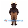 Buffalo Mascot Costume with Brown Body and Dark Shaggy Mane