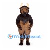 Buffalo Mascot Costume with Brown Body and Dark Shaggy Mane