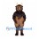 Buffalo Mascot Costume with Brown Body and Dark Shaggy Mane