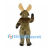 Moose Mascot Costume in Gray Brown with Wide Tan Antlers