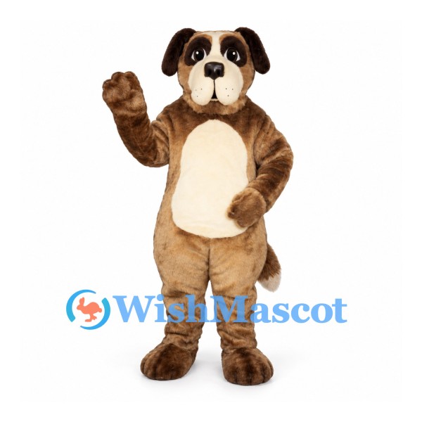 Dog Mascot Costume in Brown with Cream Belly and White Muzzle