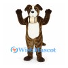 Saint Bernard Dog Mascot Costume with Cream Belly and Neck Barrel