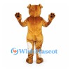 Boxer Dog Mascot Costume in Tan and White with Black Muzzle