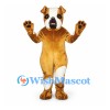 Boxer Dog Mascot Costume in Tan and White with Black Muzzle