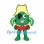 Parrot Mascot Costume in Green with Yellow Pirate Hat and Eye Patch