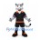 Snow Leopard Mascot Costume with Black Sports Shirt and Shorts