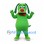 Dog Mascot Costume in Green with Red Nose and Collar