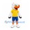 Duck Mascot Costume with Yellow Shirt and Blue Shorts