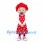 Girl Mascot Costume with Red Curly Hair and Polka Dot Dress