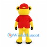 Bear Mascot Costume in Yellow with Red Shirt and Cap