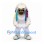 Yeti Mascot Costume in White with Sunglasses and Colorful Braids