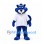 Bear Mascot Costume in Blue with White Shirt and Cap