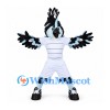 Bird Mascot Costume with Black and White Feathers and Sports Uniform
