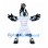 Bird Mascot Costume with Black and White Feathers and Sports Uniform