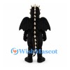 Dragon Mascot Costume in Black with Cream Belly and Large Wings