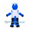 Dragon Mascot Costume in Blue with White Shirt and Black Pants
