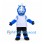 Dragon Mascot Costume in Blue with White Shirt and Black Pants