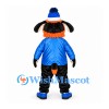 Dog Mascot Costume with Blue Jacket and Blue Orange Cap