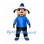 Dog Mascot Costume with Blue Jacket and Blue Orange Cap
