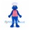 Chef Character Mascot Costume in Blue with Checkered Apron