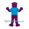 Dog Mascot Costume in Purple with Turquoise Shirt