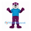 Dog Mascot Costume in Purple with Turquoise Shirt
