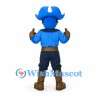 Pirate Mascot Costume in Blue with Large Tricorn Hat