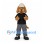 Dog Mascot Costume with Black Shirt and Gray Baseball Cap