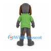 Dog Mascot Costume with Green Polo Shirt and Gray Pants